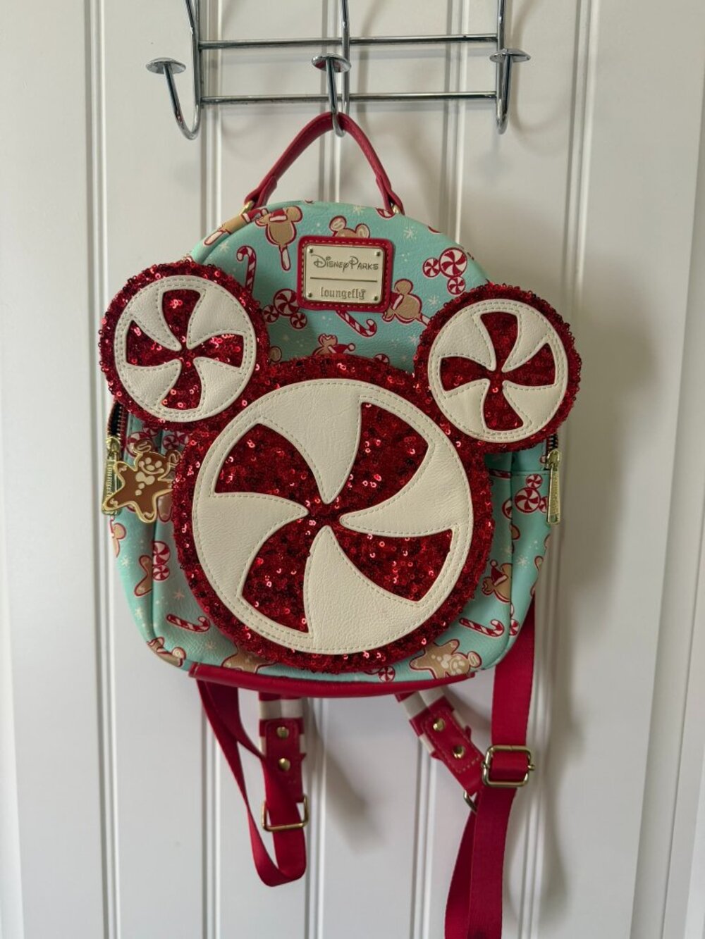 Disney Parks Loungefly Mickey Peppermint Christmas Backpack